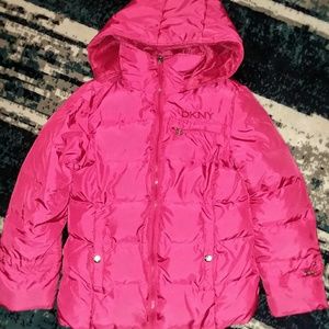 DKNY GIRLS MEDIUM PINK WINTER COAT
